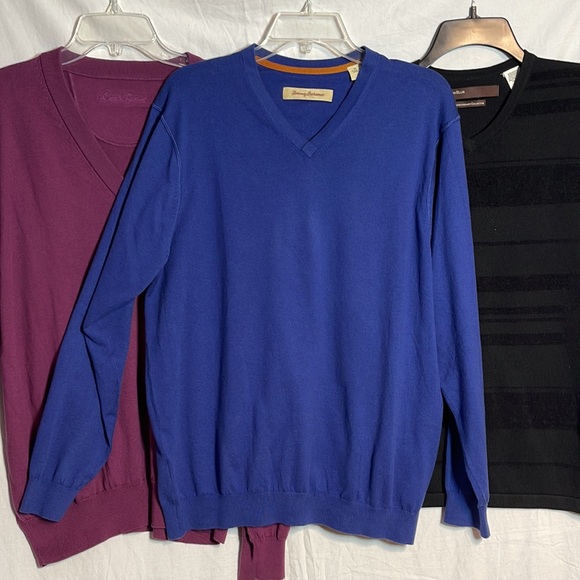 Bundle of Mens Sweaters Vneck Medium Tommy Bahama Ben Hogan Golf M Purple Blue - Picture 4 of 12